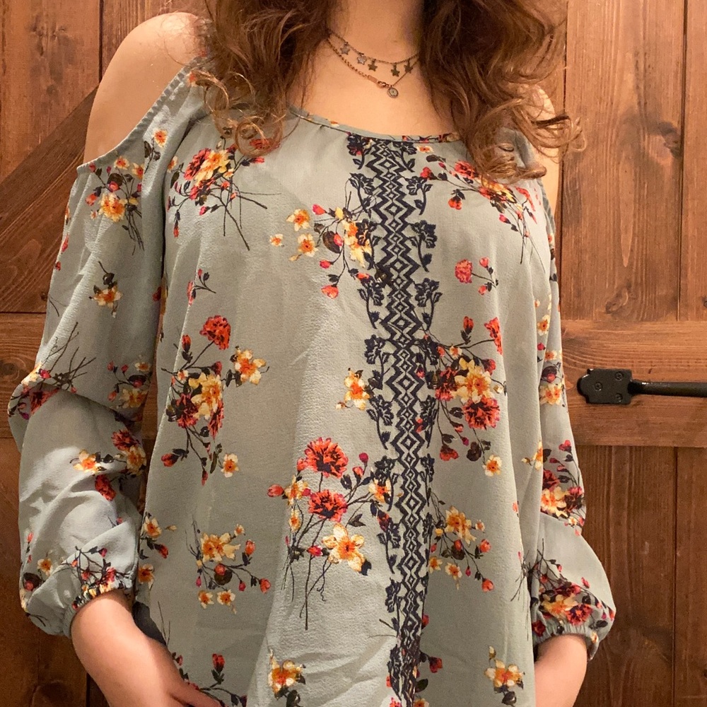 A floral blouse